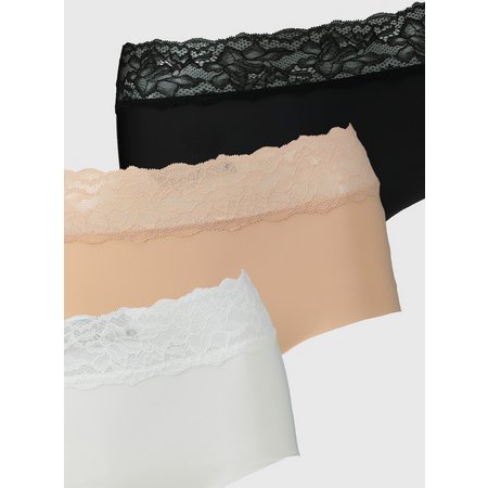 Assorted Lace Trim No VPL Full Knickers 3 Pack - 8